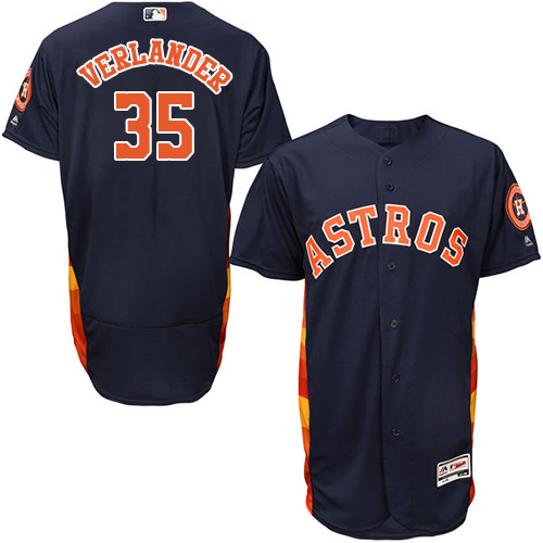 Astros #35 Justin Verlander Navy Blue Flexbase Authentic Collection Stitched MLB Jersey